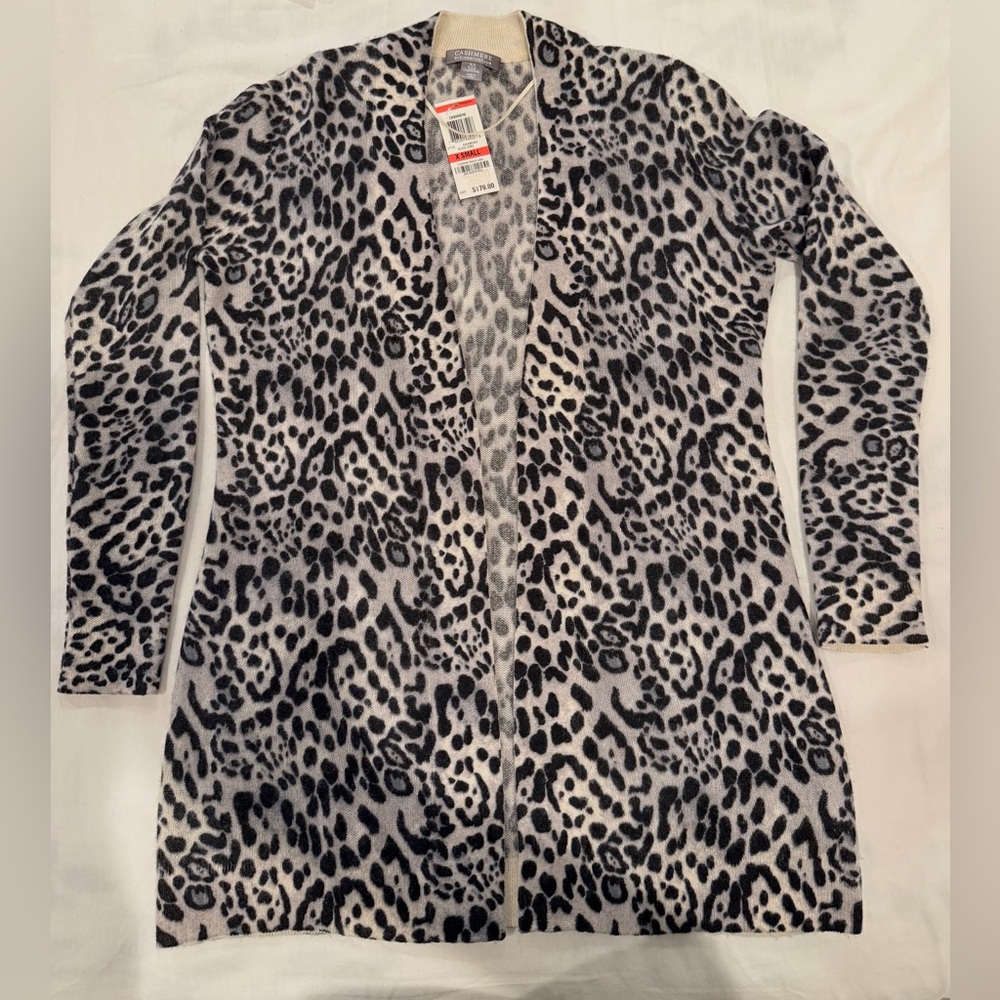 Luxury 2-ply Cashmere Open Front Cardigan by Charter Club. NWT